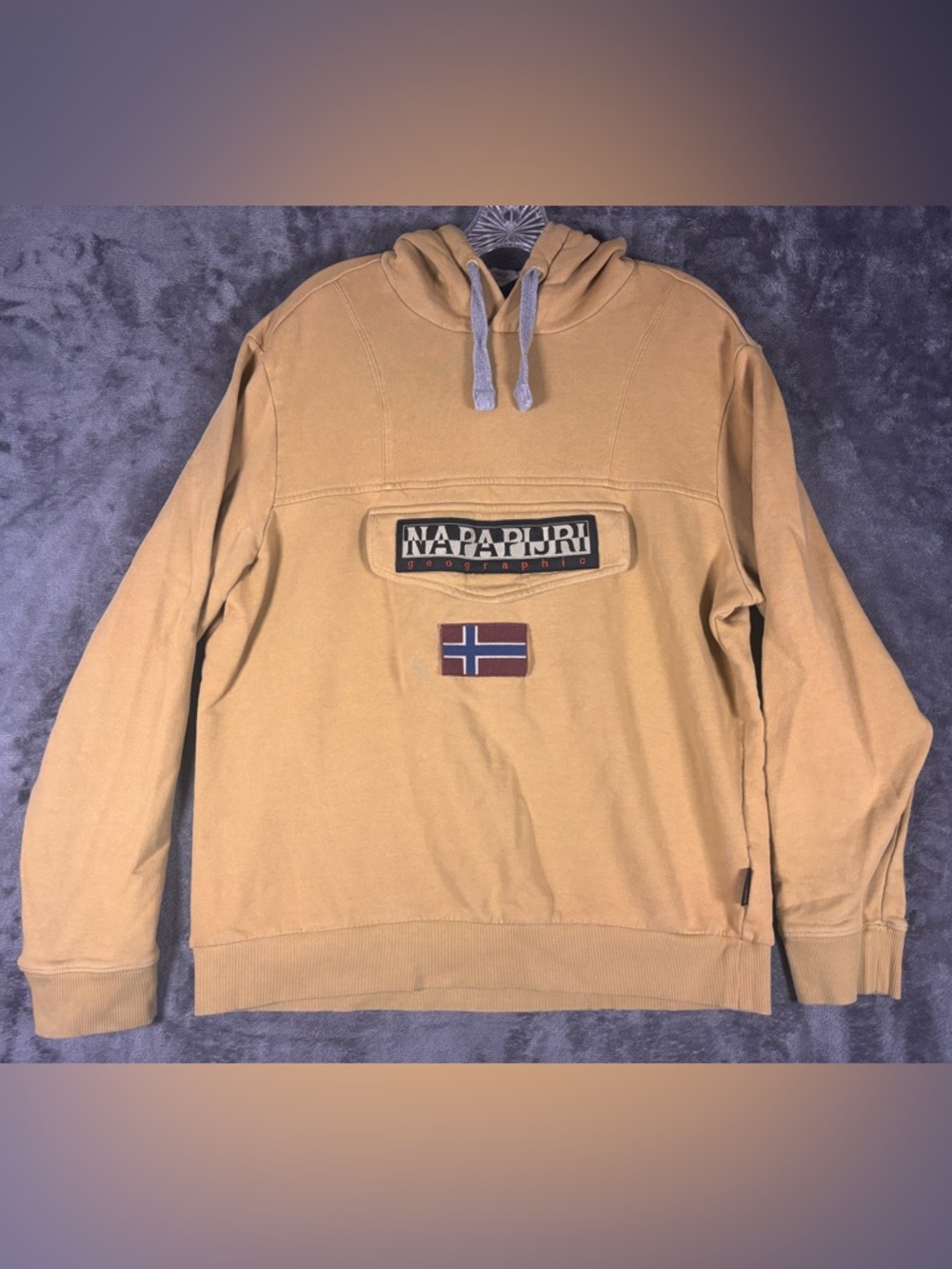 Napapijri Burgee hoodie Size XL Faded‎ Mustard Yellow